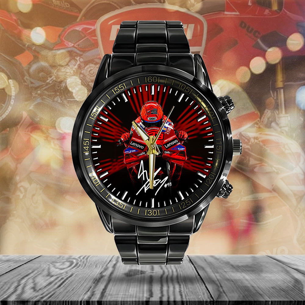 Ducati Lenovo Team x Marc Márquez Black Stainless Steel Watch - TANTN 11761