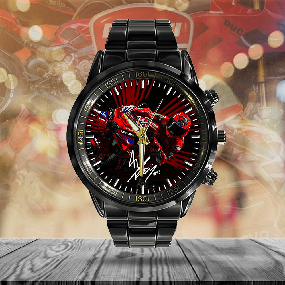 Ducati Lenovo Team x Marc Márquez Black Stainless Steel Watch - TANTN 11762
