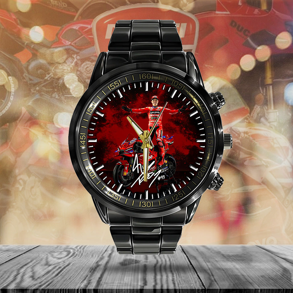 Ducati Lenovo Team x Marc Márquez Black Stainless Steel Watch - TANTN 11764