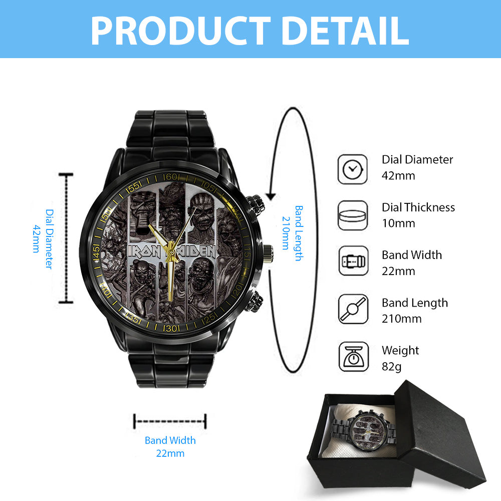 Iron Maiden Black Stainless Steel Watch - TANTN 12257