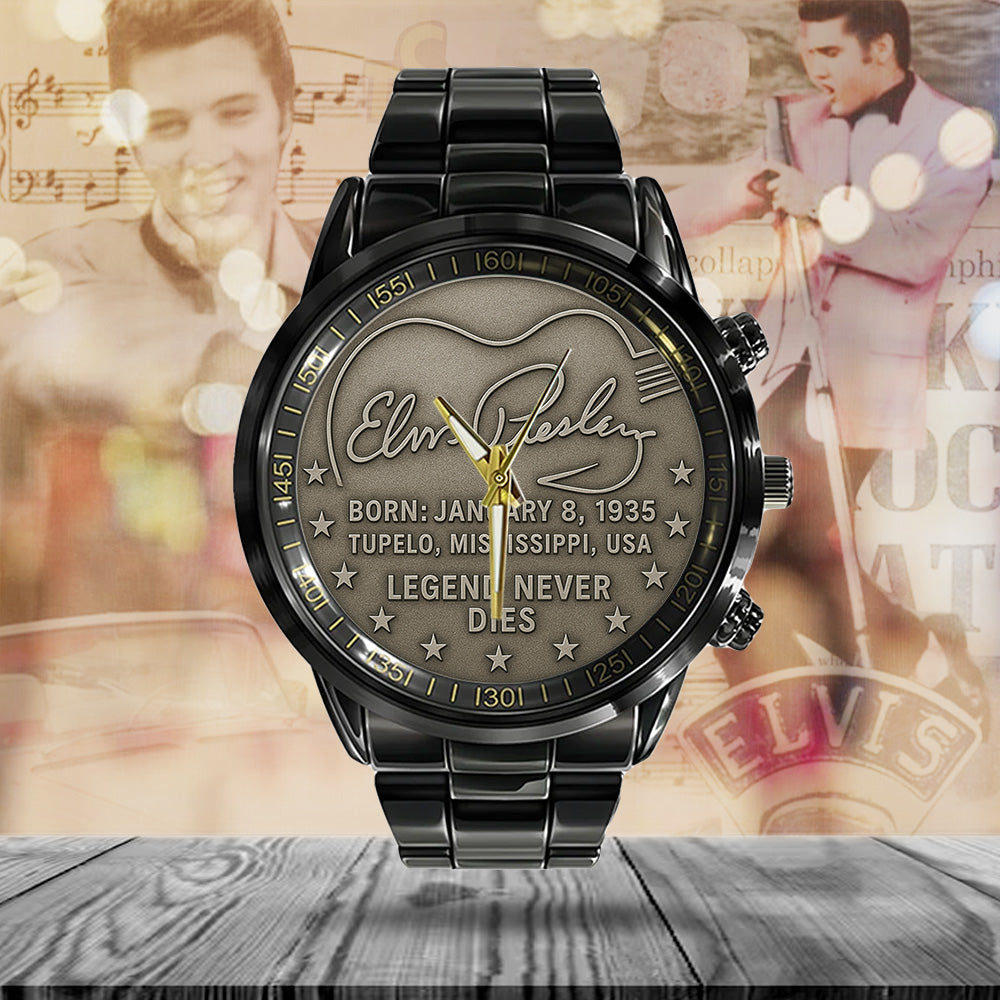 Elvis Presley Black Stainless Steel Watch - TANTN 14029