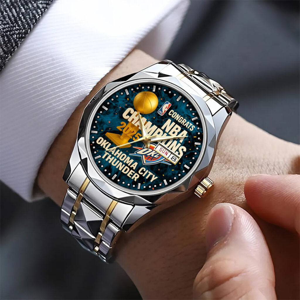 Oklahoma City Thunder 2025 NBA Champions Alloy Luxury Quartz Watch - TANTN 14226