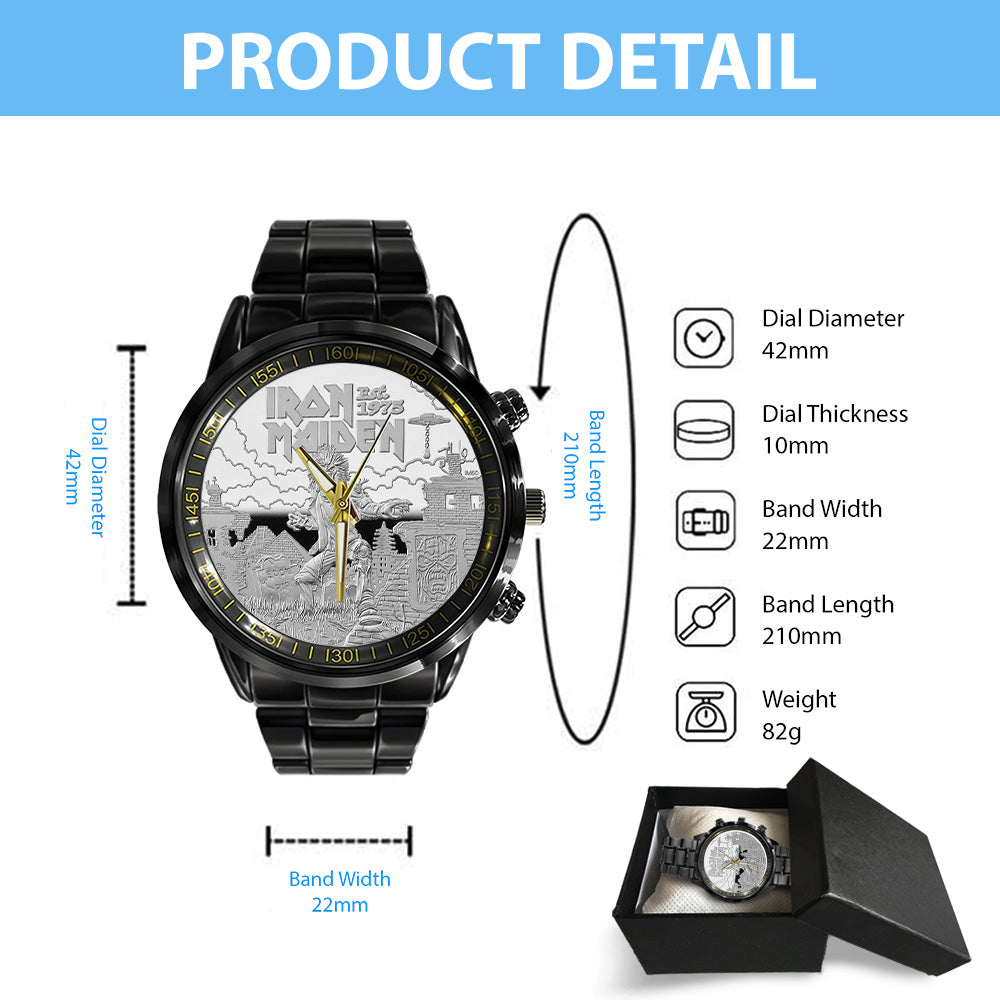 Iron Maiden Black Stainless Steel Watch - TANTN 14339