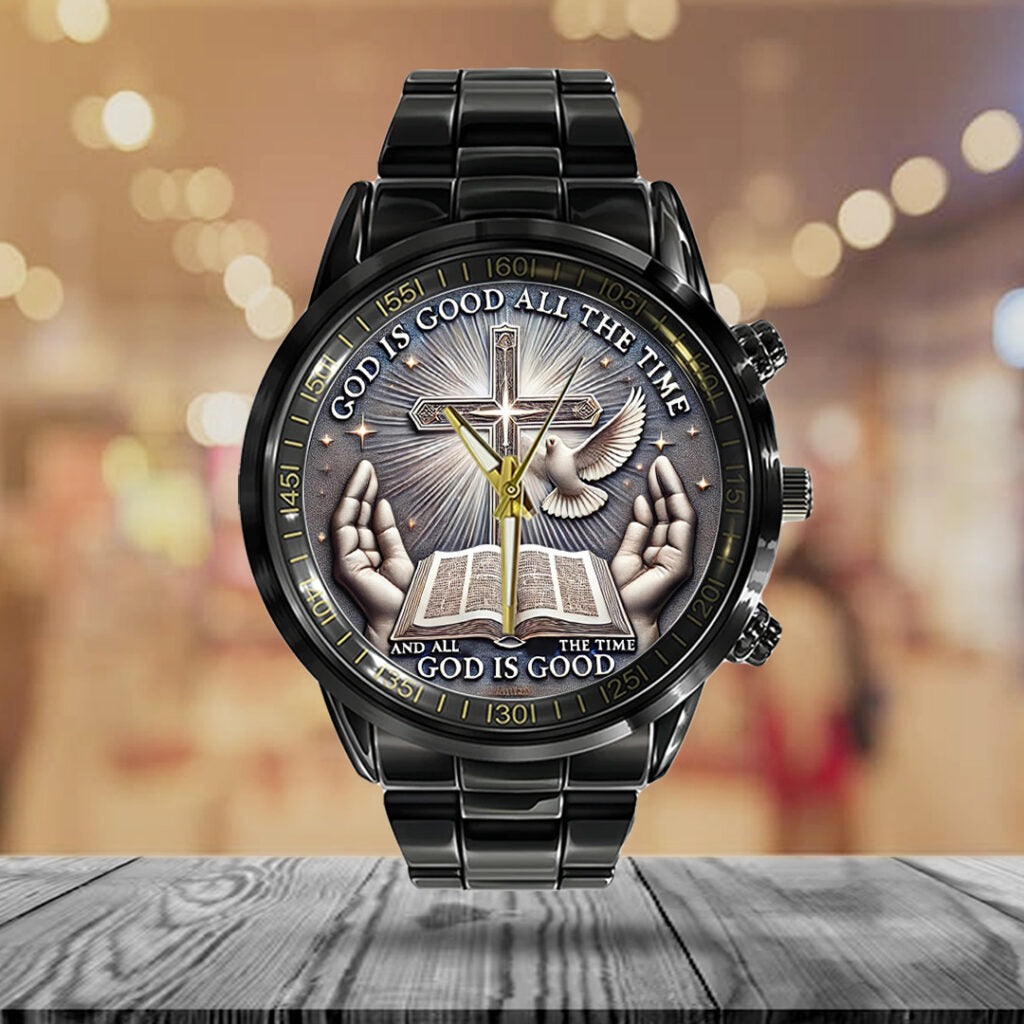 God Is Good Black Stainless Steel Watch - TANTN14721