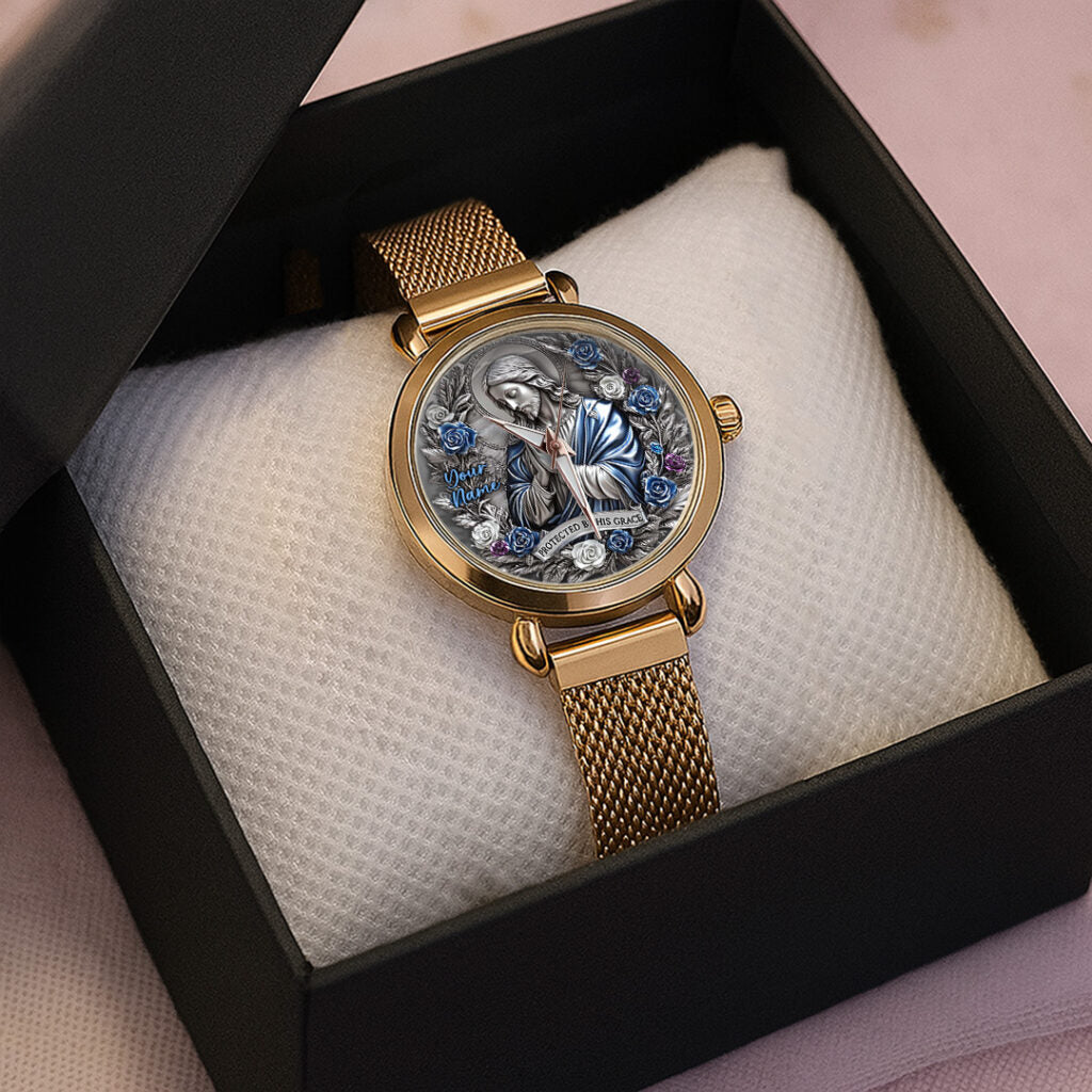Personalized Protected By His Grace Mesh Strap Quartz Watch - TANTN15417
