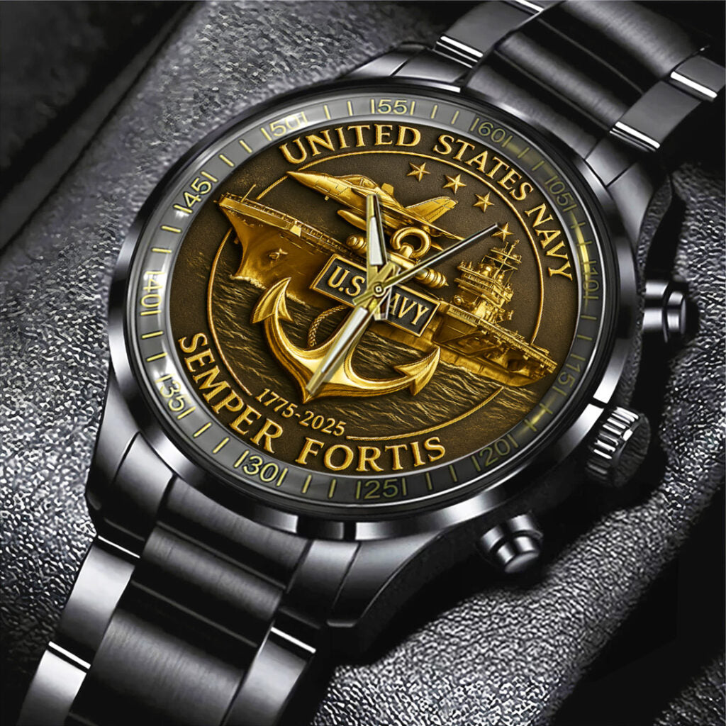 US Navy Black Stainless Steel Watch - TANTN15891