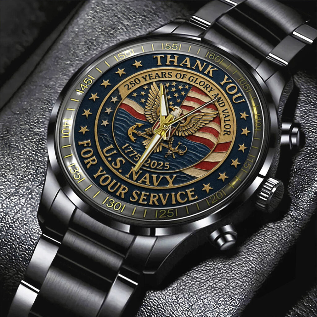 US Navy Black Stainless Steel Watch - TANTN15894