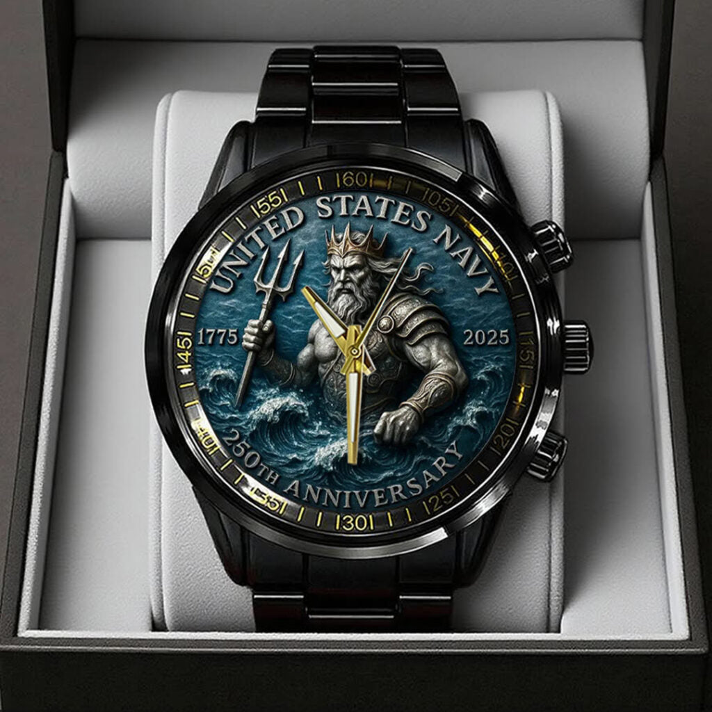 US Navy Black Stainless Steel Watch - TANTN15896