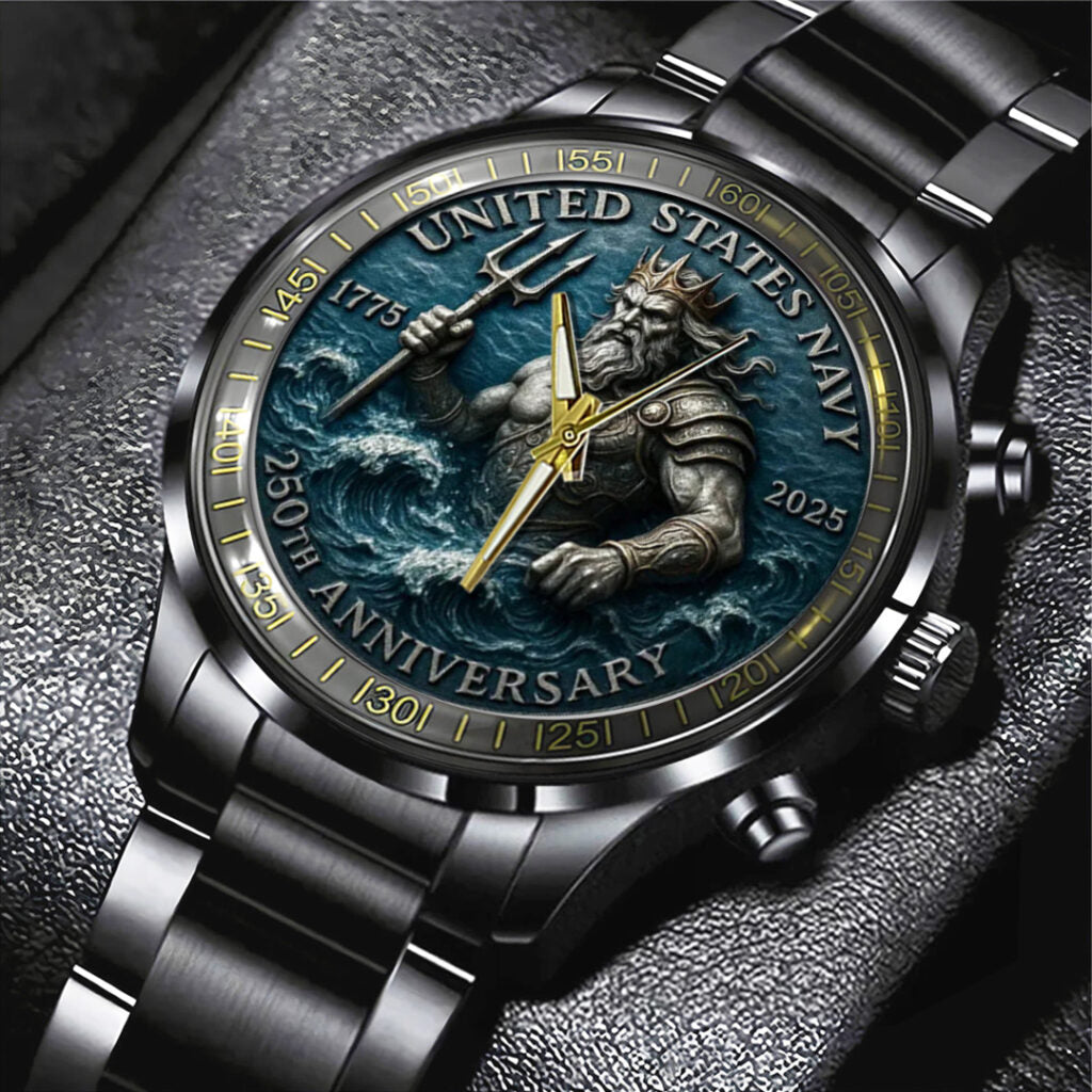 US Navy Black Stainless Steel Watch - TANTN15896