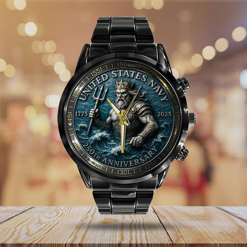 US Navy Black Stainless Steel Watch - TANTN15896