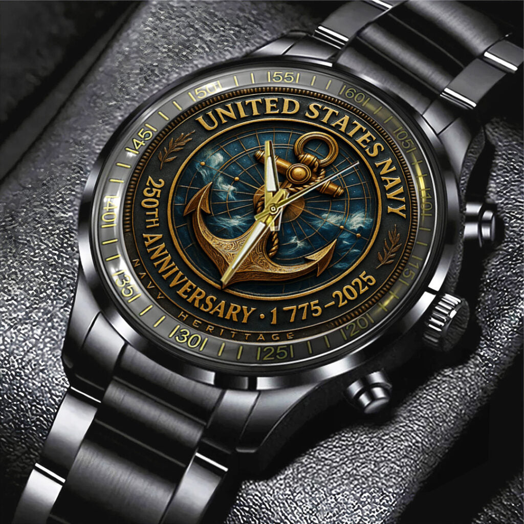 US Navy Black Stainless Steel Watch - TANTN15898