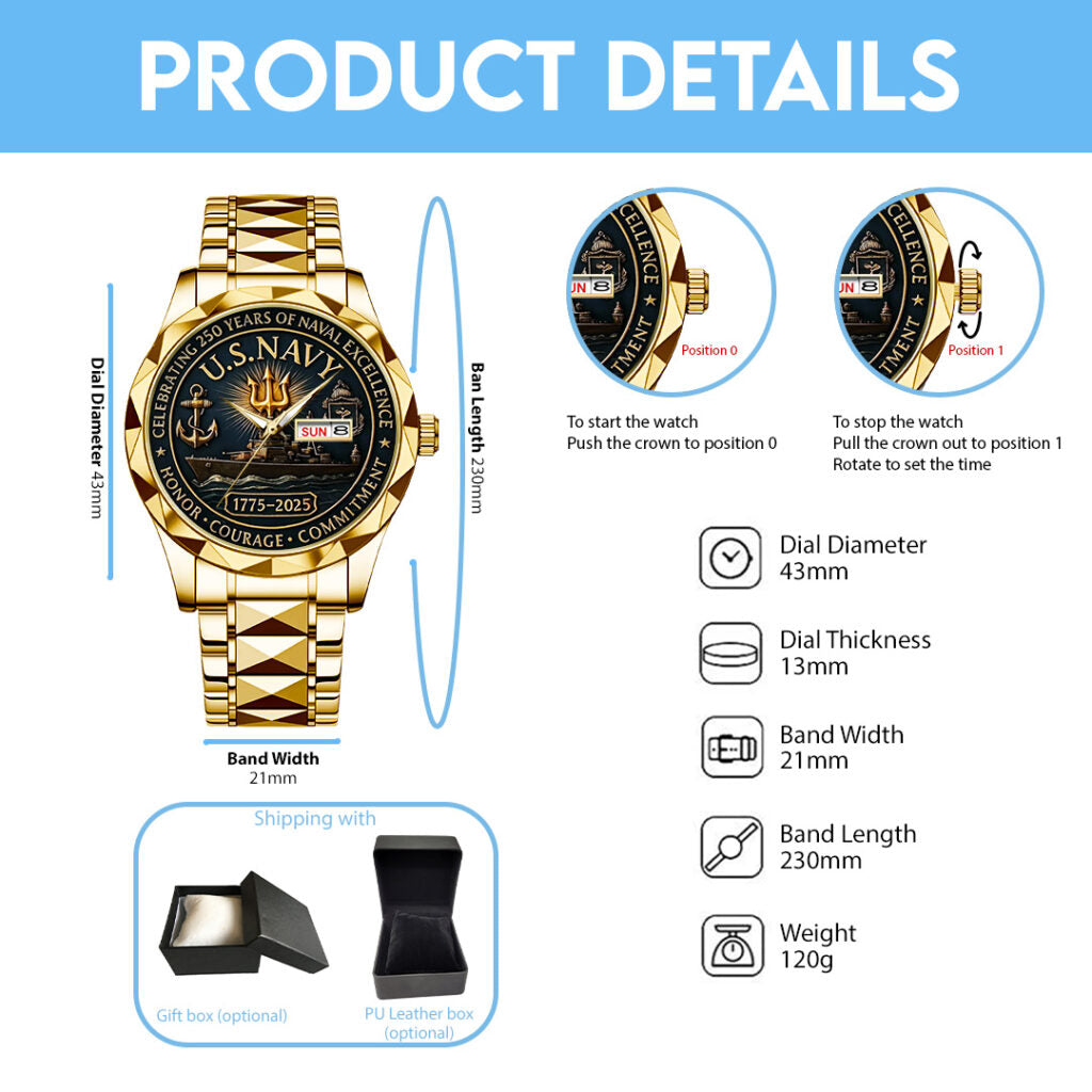 US Navy Alloy Luxury Quartz Watch - TANTN15983