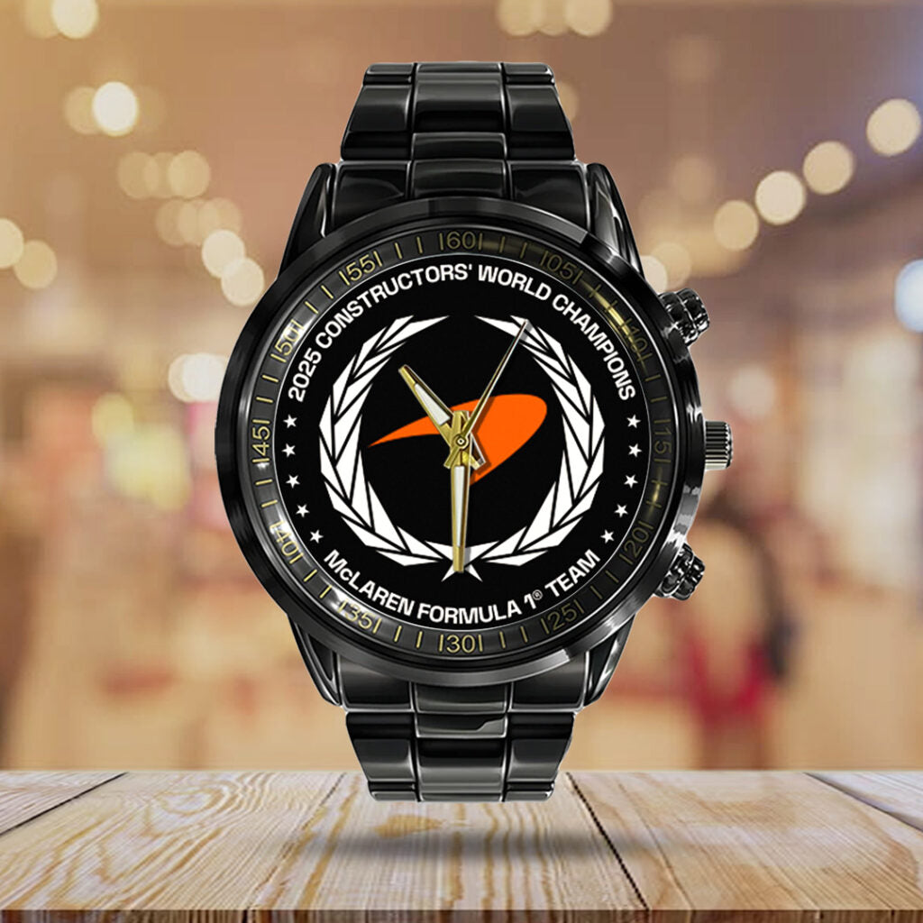 McLaren Formula 1 Team 2025 Constructors' 10 Times Black Stainless Steel Watch - TANTN17189