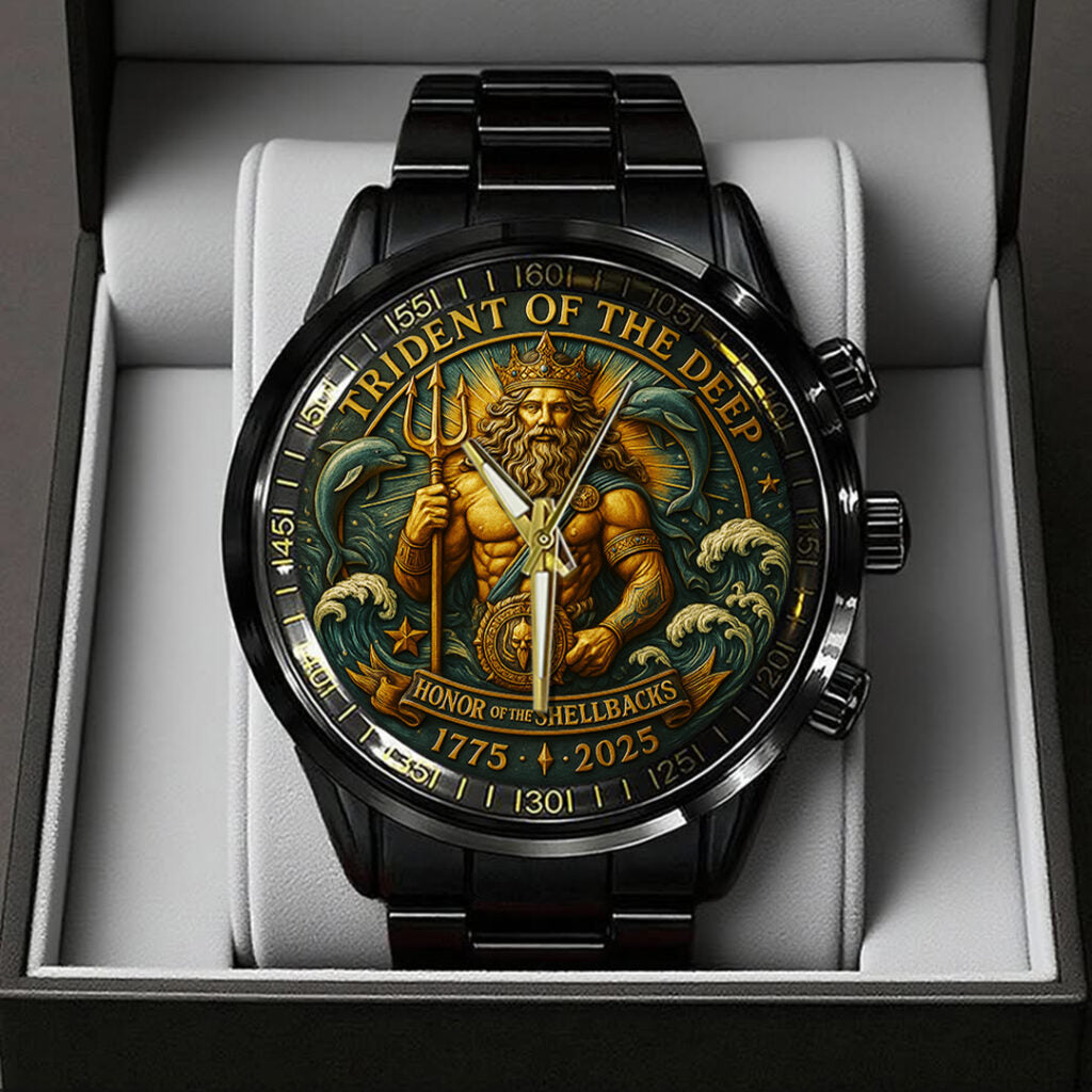 US Navy 250th Anniversary Black Stainless Steel Watch - TANTN17359