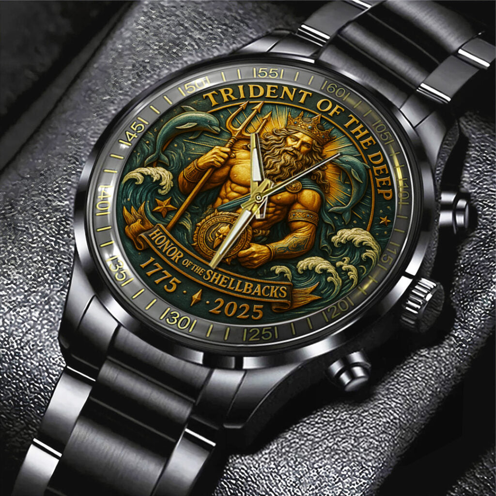 US Navy 250th Anniversary Black Stainless Steel Watch - TANTN17359