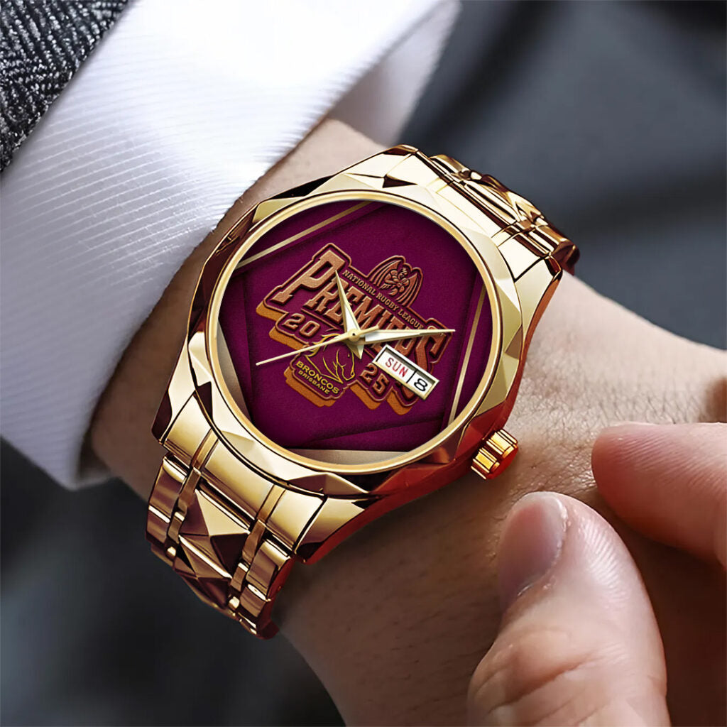 Brisbane Broncos 2025 Premiership Alloy Luxury Quartz Watch - TANTN17397