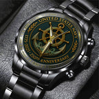 US Navy 250th Anniversary Black Stainless Steel Watch – TANTN17536