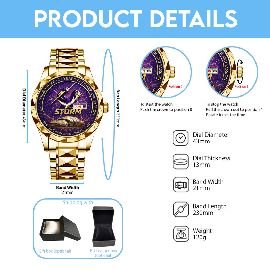 Melbourne Storm 27th Anniversary 2025 Alloy Luxury Quartz Watch - TANTN17805