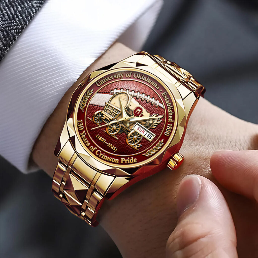 Oklahoma Sooners Football 130th Anniversary 2025 Alloy Luxury Quartz Watch - TANTN17817