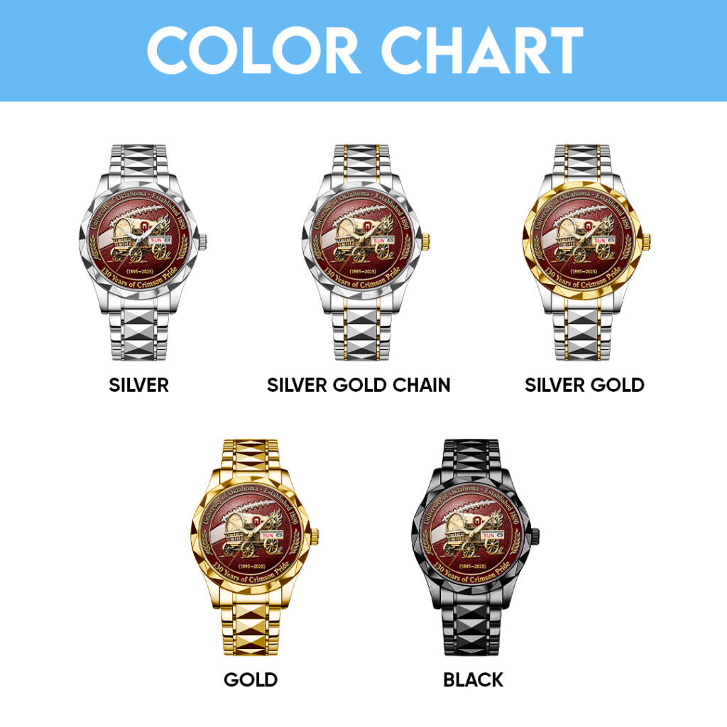 Oklahoma Sooners Football 130th Anniversary 2025 Alloy Luxury Quartz Watch - TANTN17817