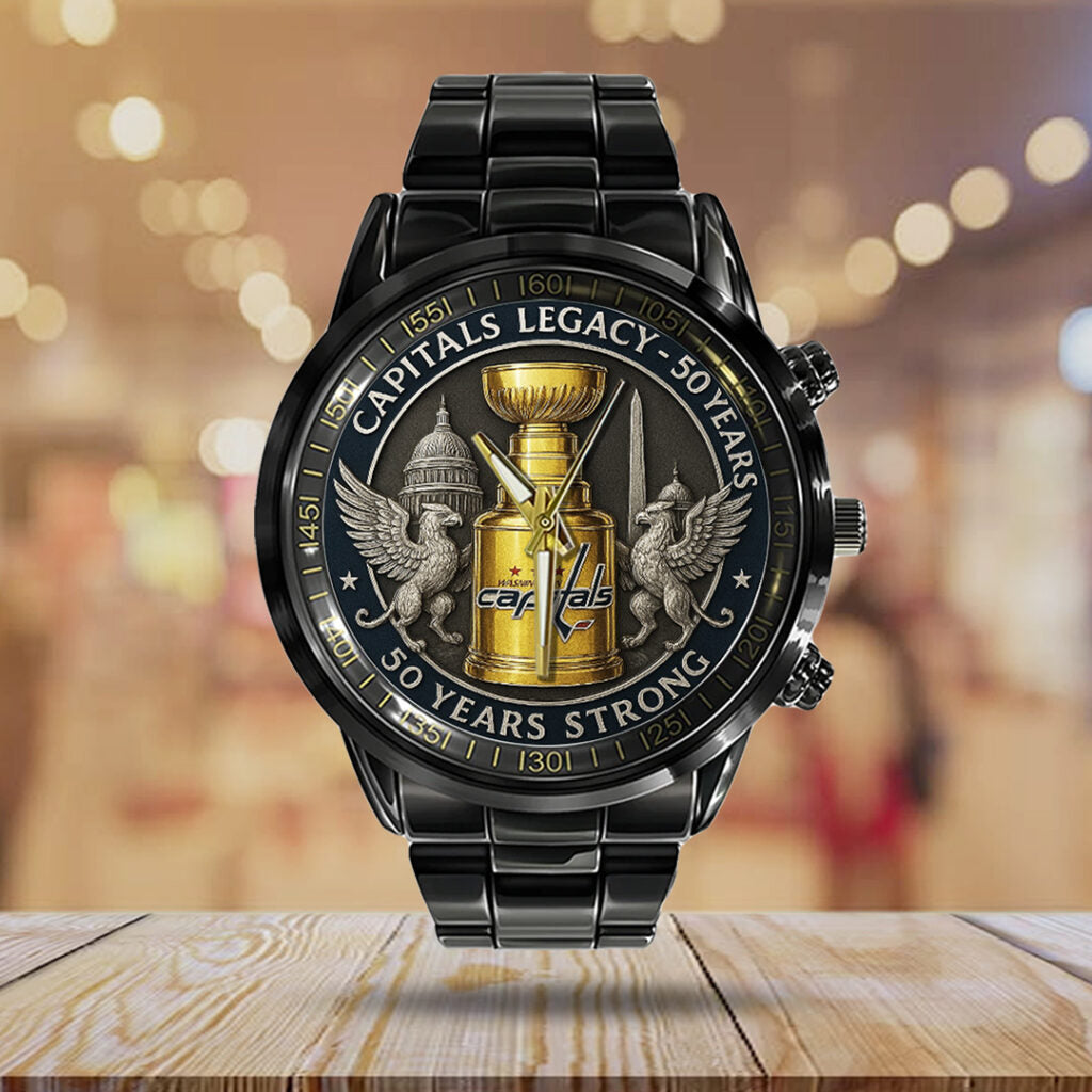 Washington Capitals 50 Years Black Stainless Steel Watch - TANTN17828