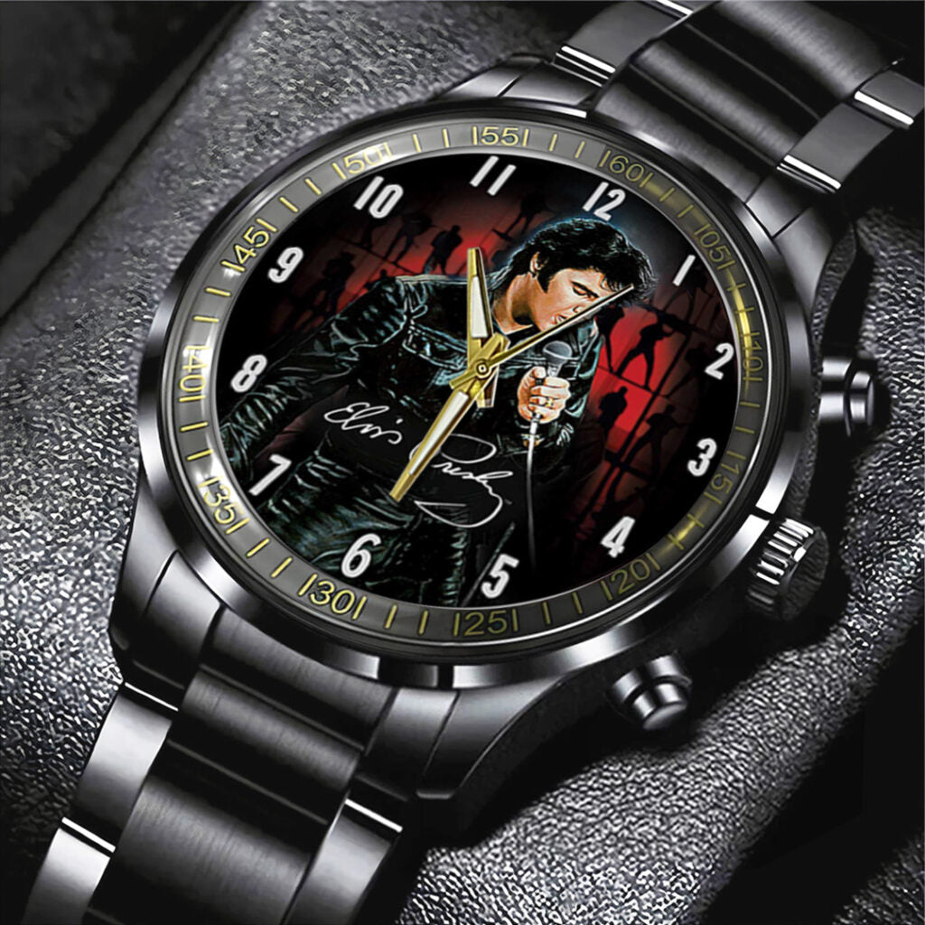 Elvis Presley Black Stainless Steel Watch - TANTN17872