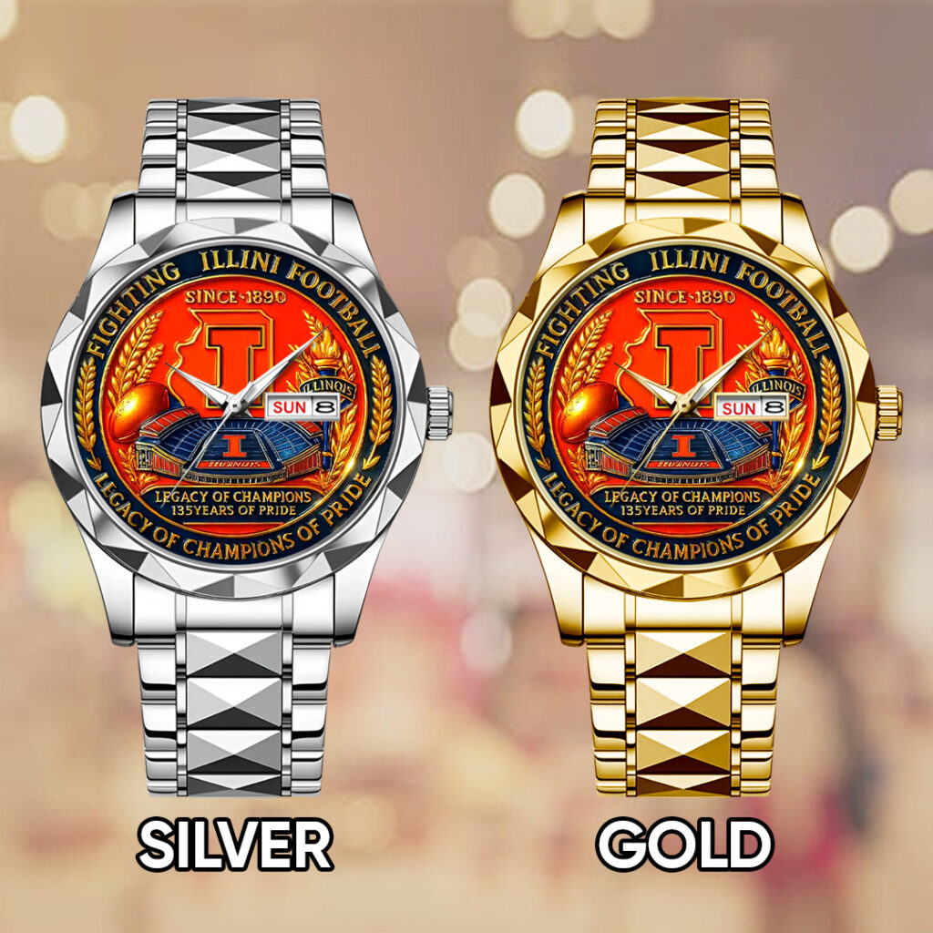 Illinois Fighting Illini Football Alloy Luxury Quartz Watch - TANTN17997