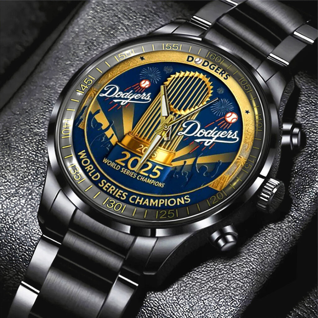 Los Angeles Dodgers World Series 2025 Black Stainless Steel Watch - TANTN18083