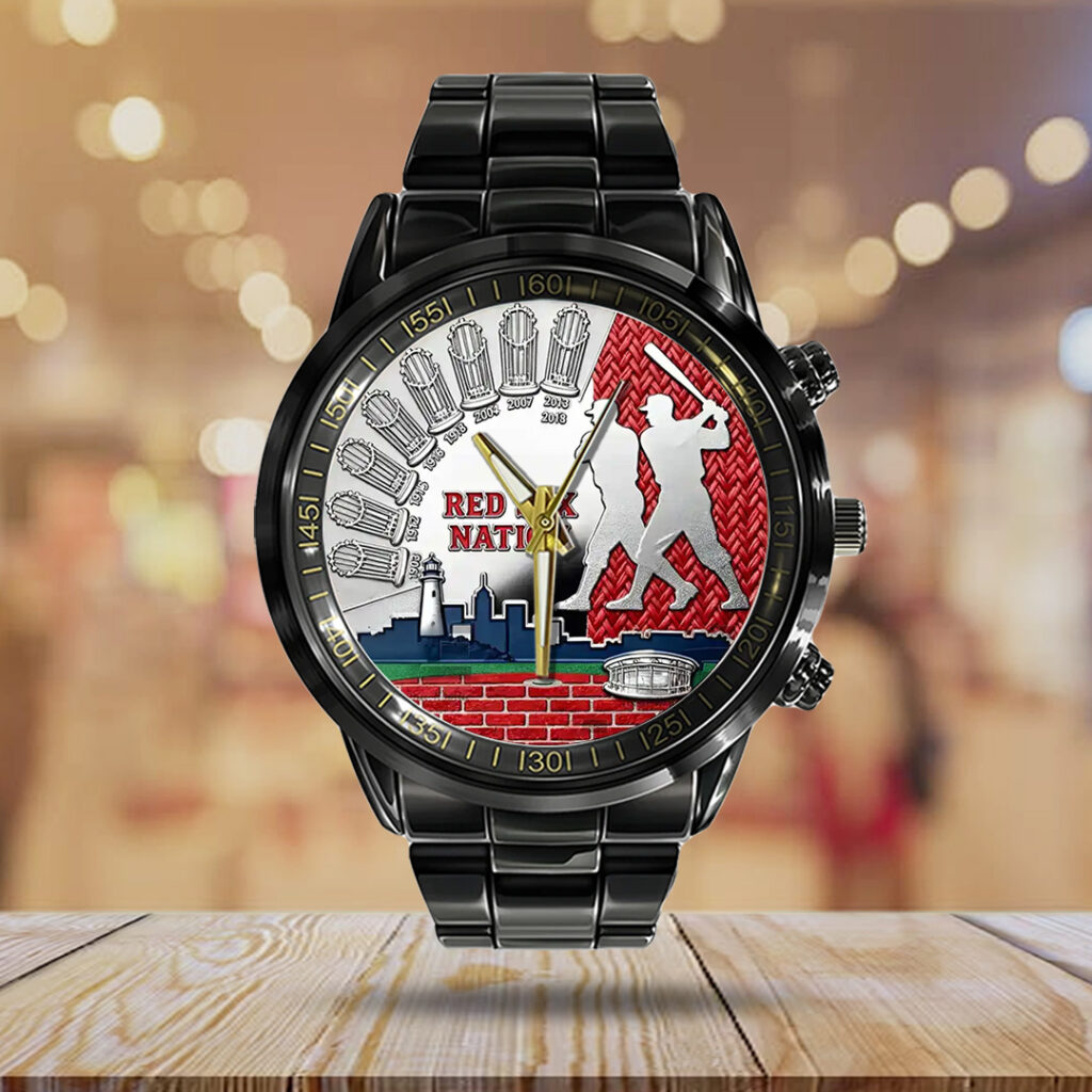 Boston Red Sox 125th Anniversary Black Stainless Steel Watch - TANTN18279