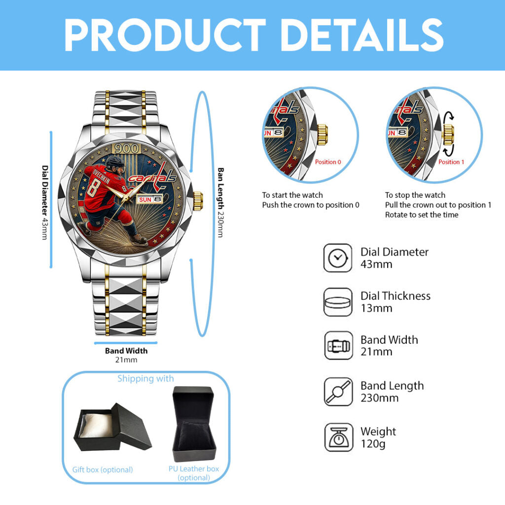 Alex Ovechkin x Washington Capitals Alloy Luxury Quartz Watch - TANTN18400