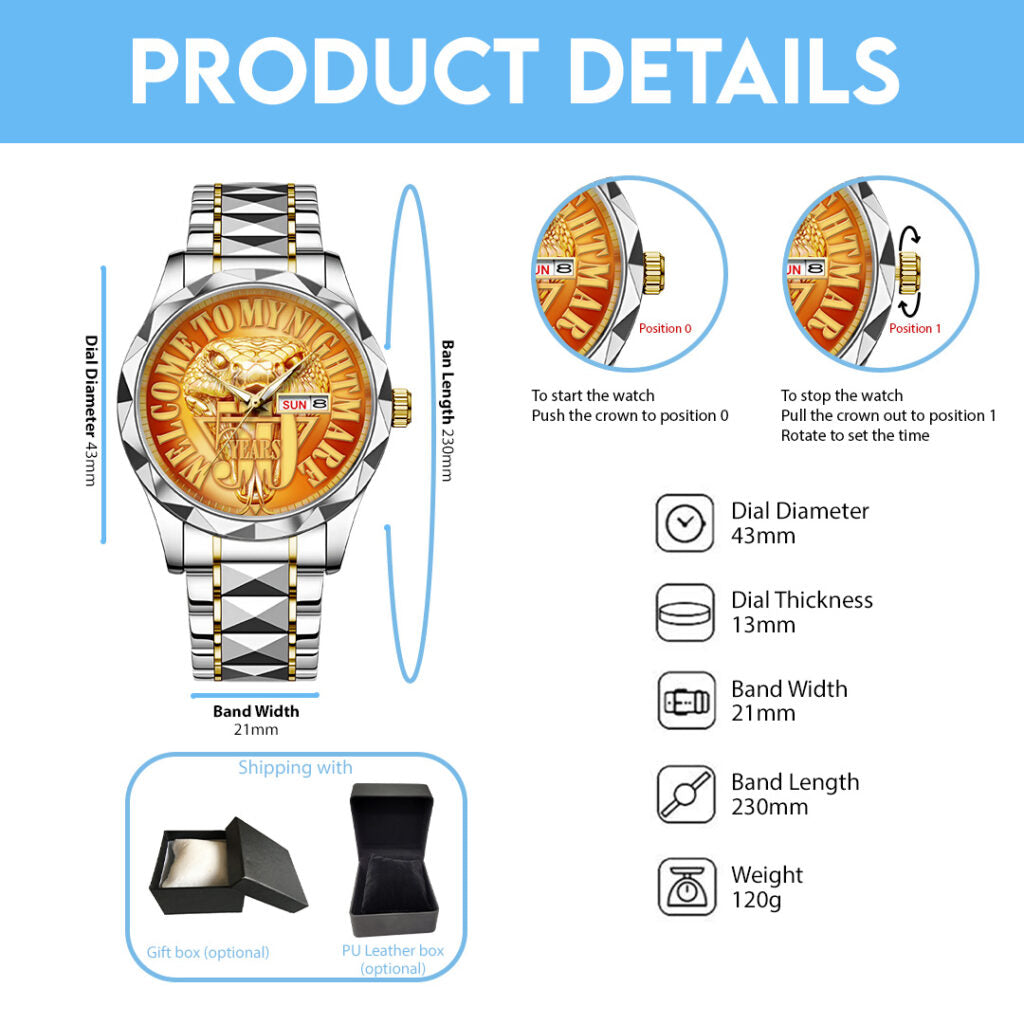 Alice Cooper Welcome to My Nightmare 50th Anniversary Alloy Luxury Quartz Watch - TANTN18492
