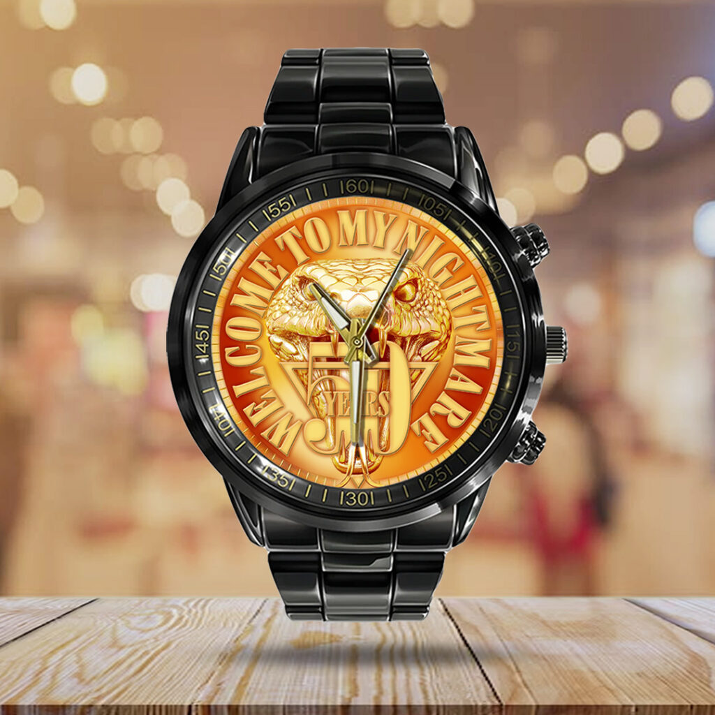 Alice Cooper Welcome to My Nightmare 50th Anniversary Black Stainless Steel Watch - TANTN18493