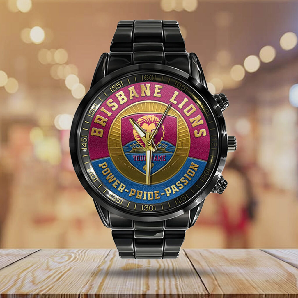 Brisbane Lions Black Stainless Steel Watch - TANTN18626
