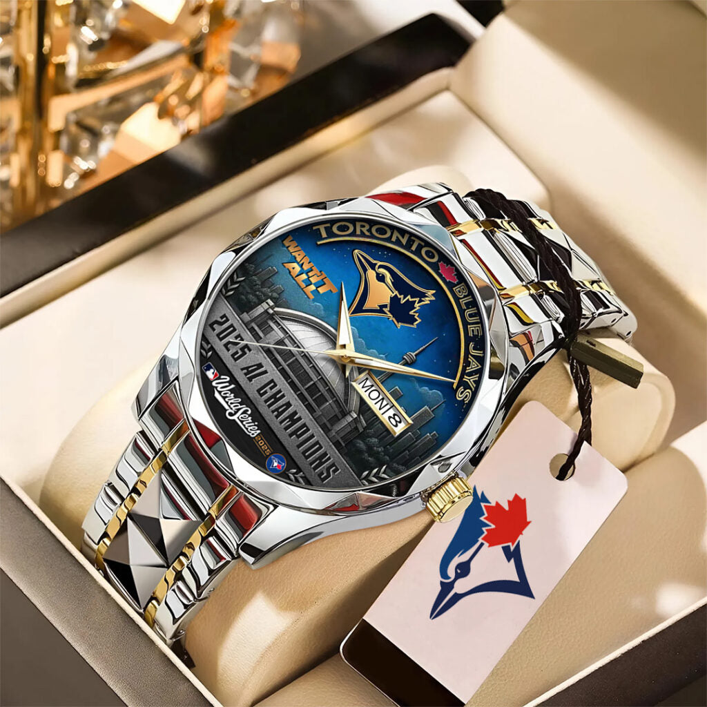 Toronto Blue Jays WinCraft 2025 American League Champions Alloy Luxury Quartz Watch - TANTN18701