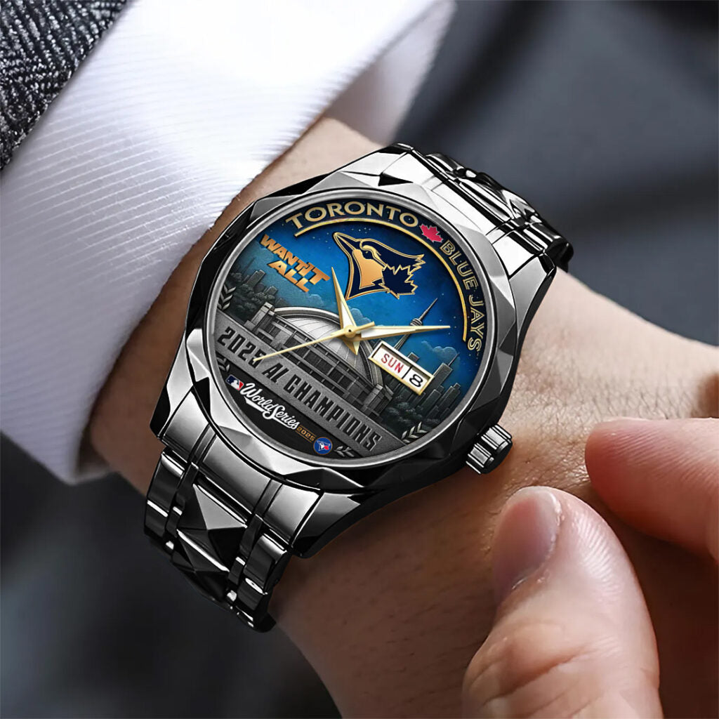 Toronto Blue Jays WinCraft 2025 American League Champions Alloy Luxury Quartz Watch - TANTN18701