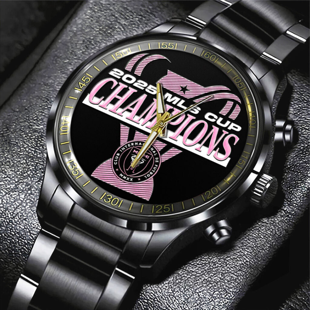 Inter Miami CF Champions MLS 2025 Black Stainless Steel Watch - TANTN19194