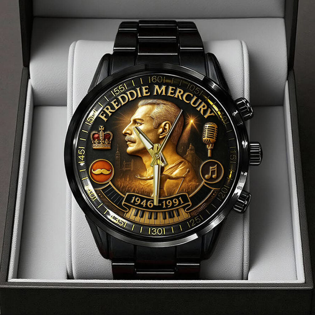 Freddie Mercury Black Stainless Steel Watch - TANTN19410