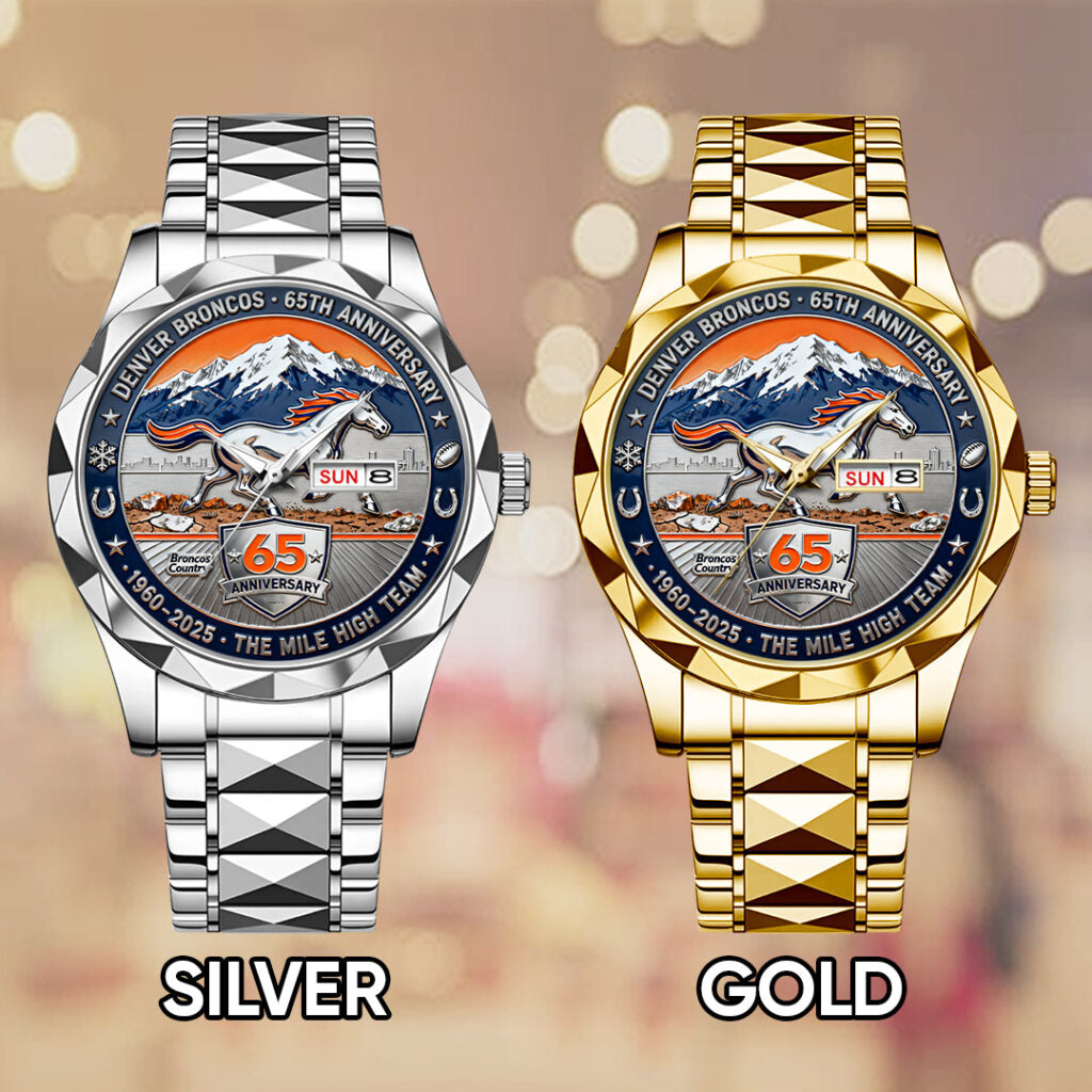 Denver Broncos 65th Anniversary Alloy Luxury Quartz Watch - TANTN19414