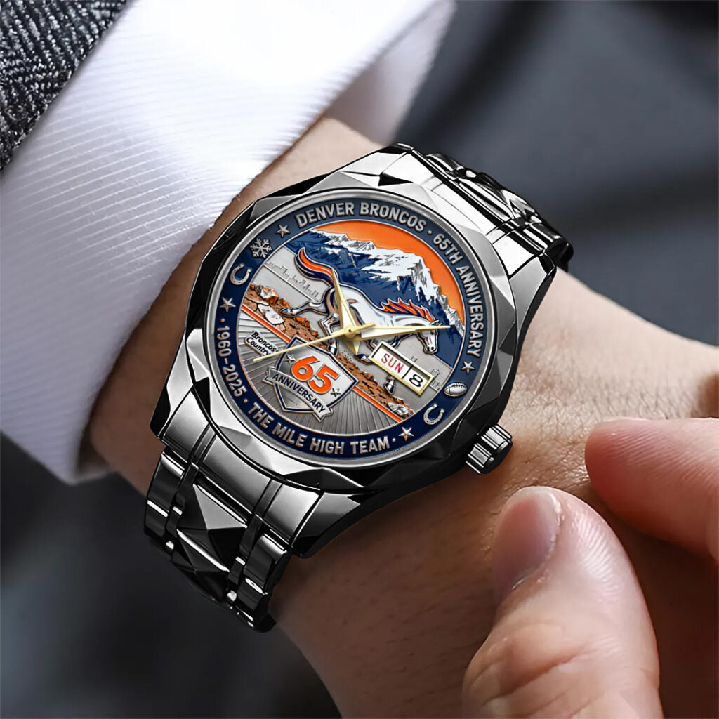 Denver Broncos 65th Anniversary Alloy Luxury Quartz Watch - TANTN19414