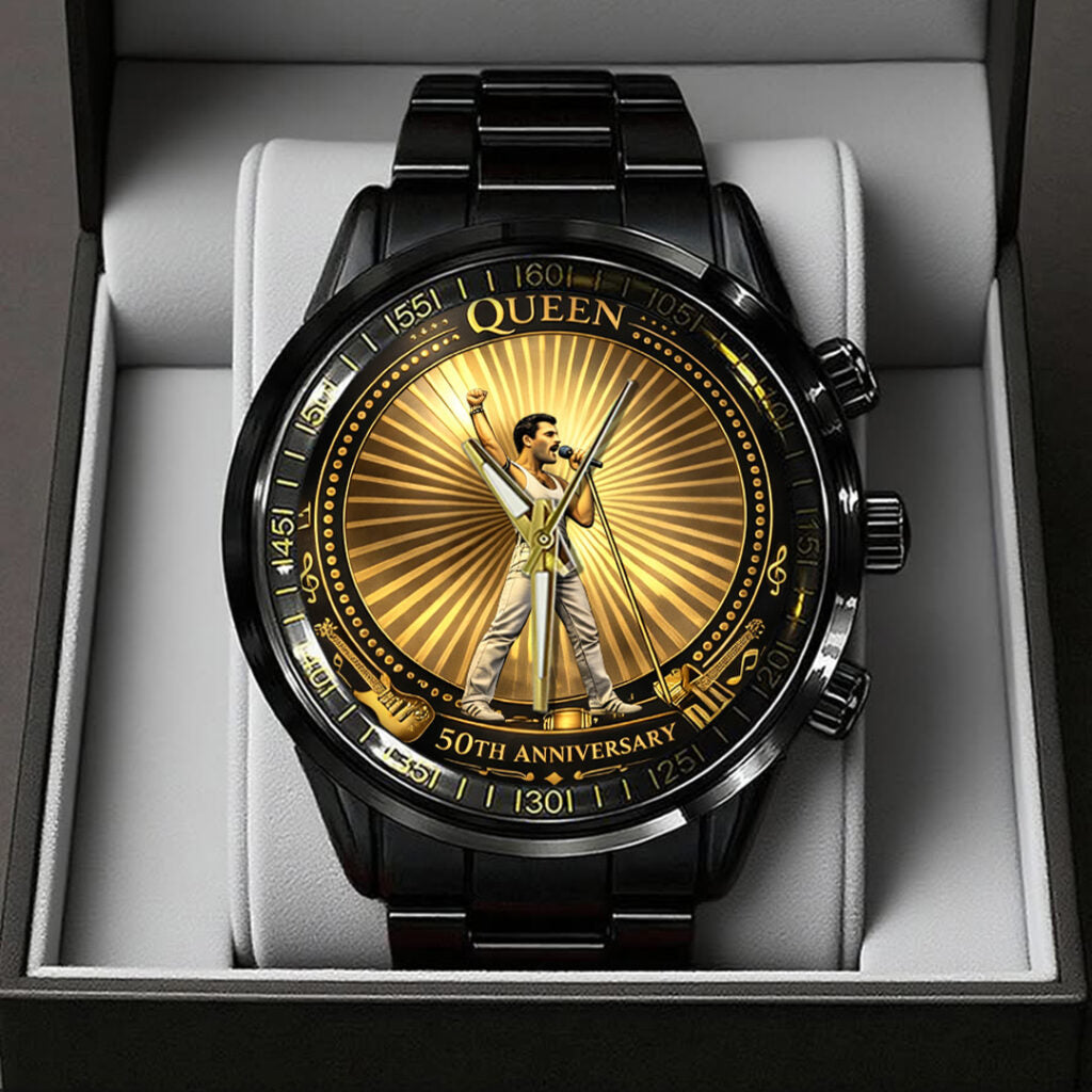 Freddie Mercury 50th Anniversary Black Stainless Steel Watch - TANTN19769