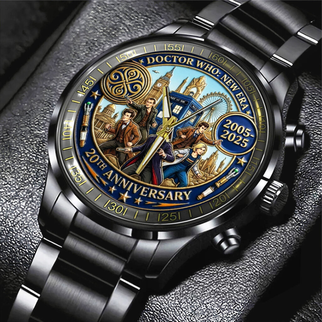 Doctor Who: New Era 20th Anniversary Black Stainless Steel Watch - TANTN20029