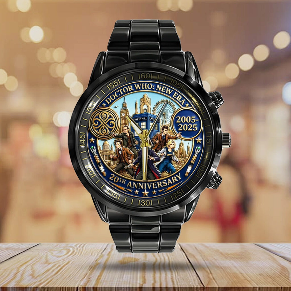 Doctor Who: New Era 20th Anniversary Black Stainless Steel Watch - TANTN20029