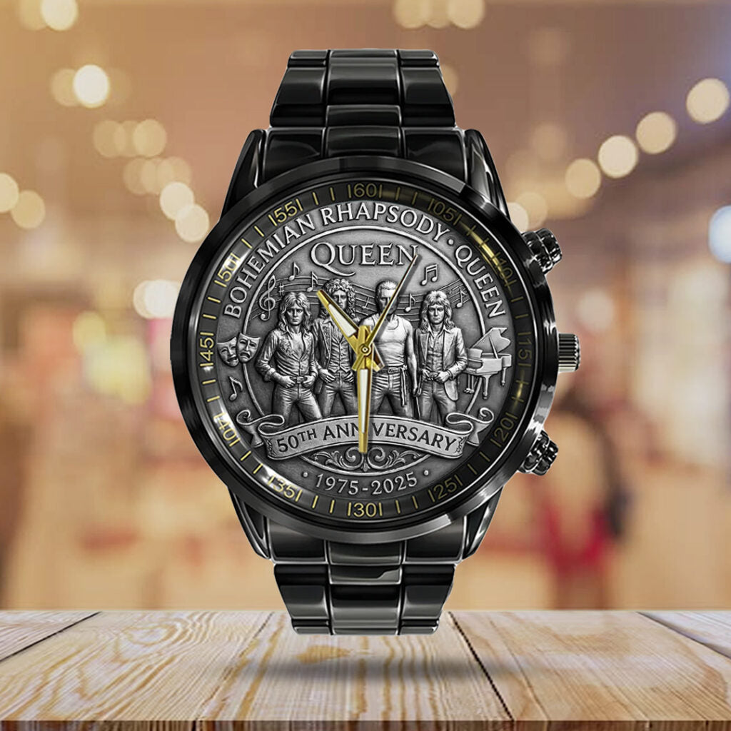 Bohemian Rhapsody x Queen 50th Anniversary Black Stainless Steel Watch - TANTN20033