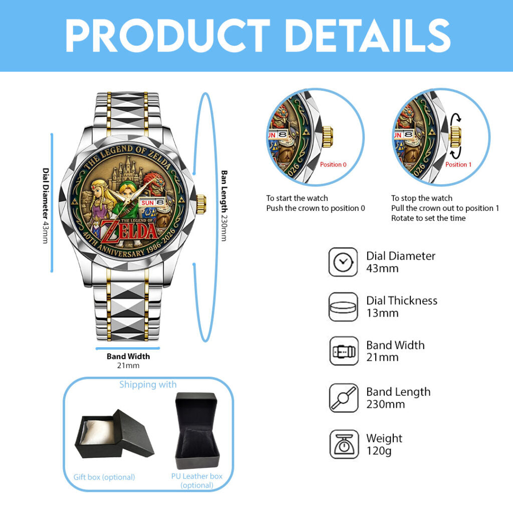 The Legend of Zelda 40th Anniversary Alloy Luxury Quartz Watch - TANTN20248