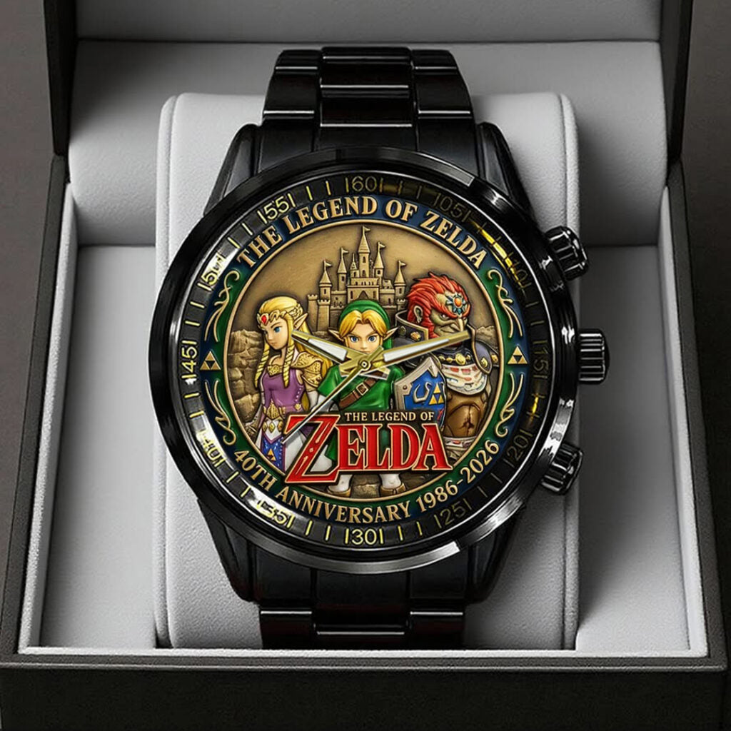 The Legend of Zelda 40th Anniversary Black Stainless Steel Watch - TANTN20249