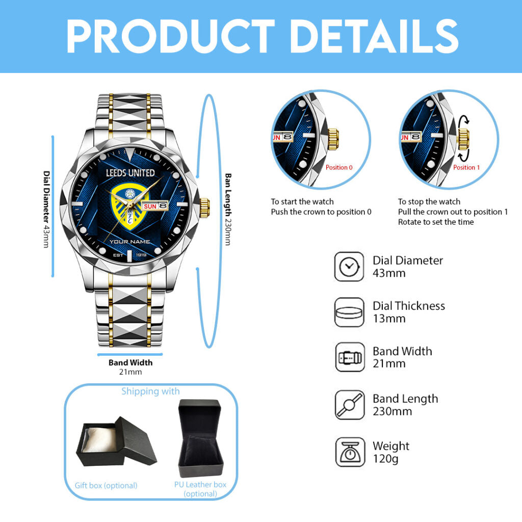 Personalized Leeds United Alloy Luxury Quartz Watch - TANTN20263