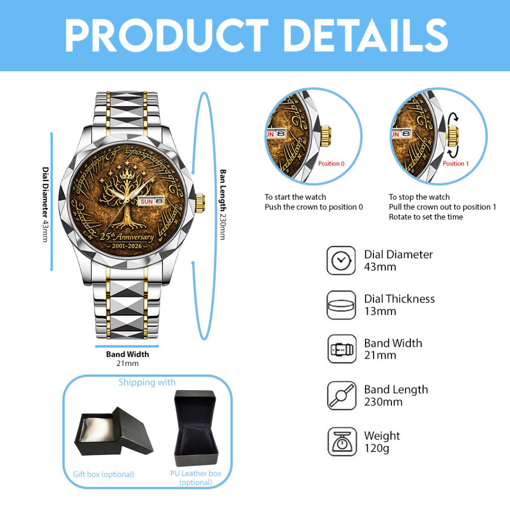 The Lord Of The Rings 25th Anniversary Alloy Luxury Quartz Watch - TANTN20362