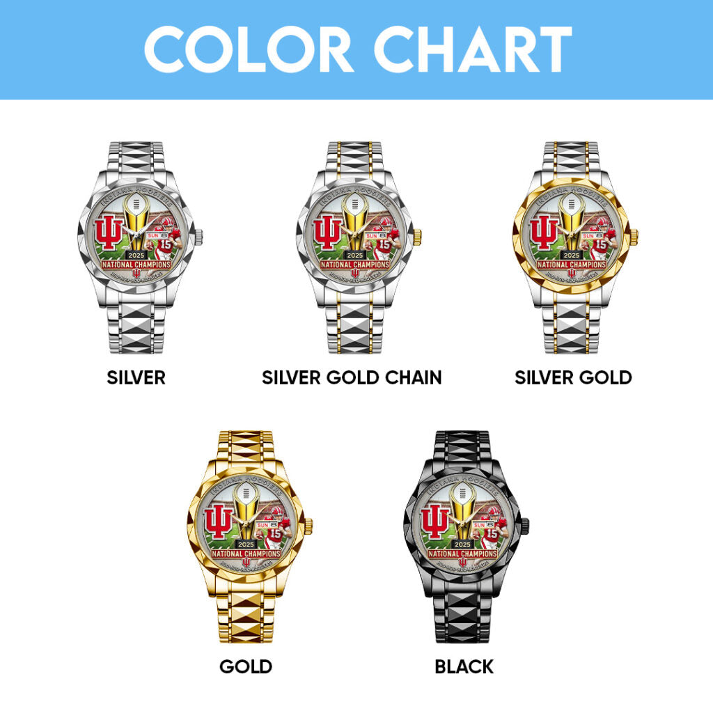 Indiana Hoosiers Football 2025 National Champions Alloy Luxury Quartz Watch - TANTN20467