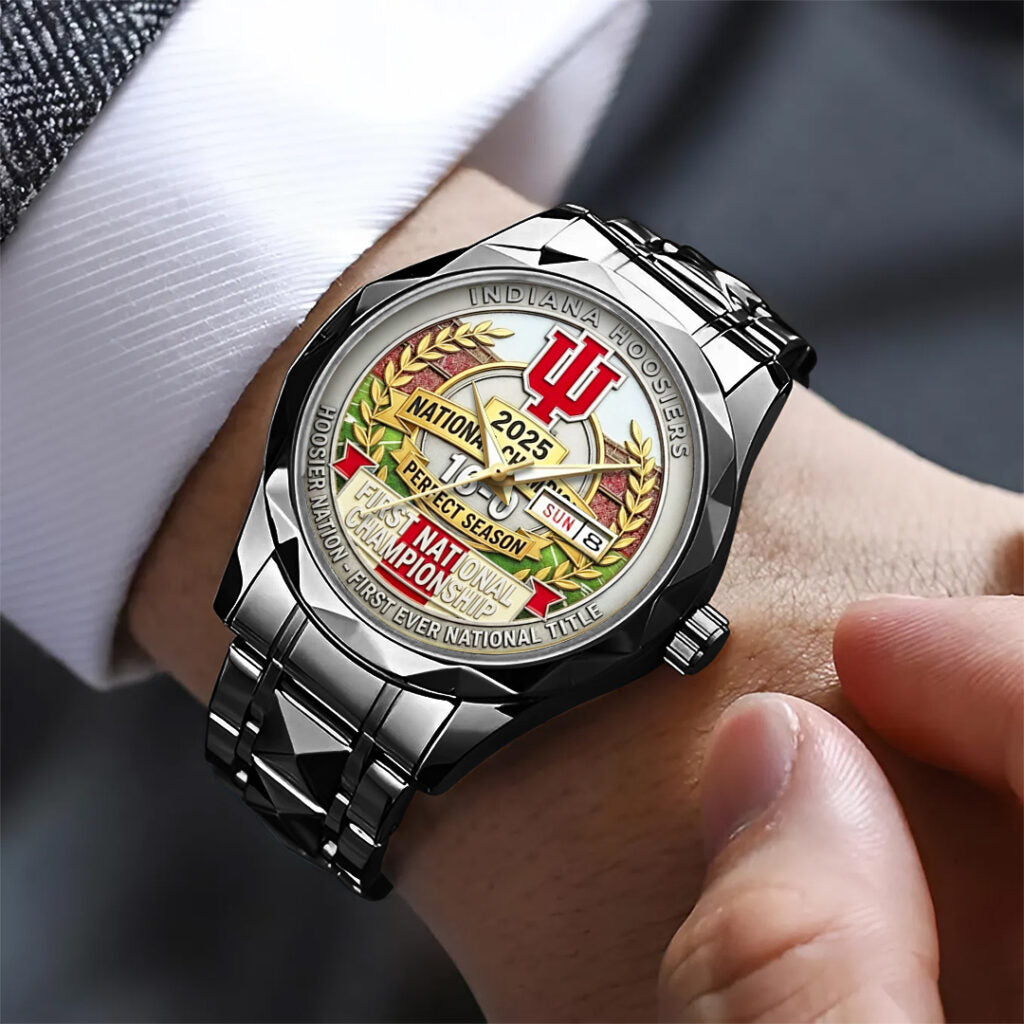 Indiana Hoosiers Football 2025 National Champions Alloy Luxury Quartz Watch - TANTN20469