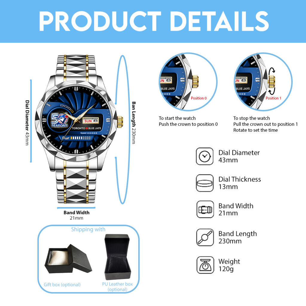 Toronto Blue Jays 50th Anniversary Alloy Luxury Quartz Watch - TANTN20543